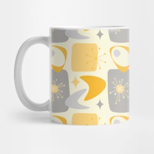 Atomic Age Mid-Century Pattern in Yellow and Grey Mug